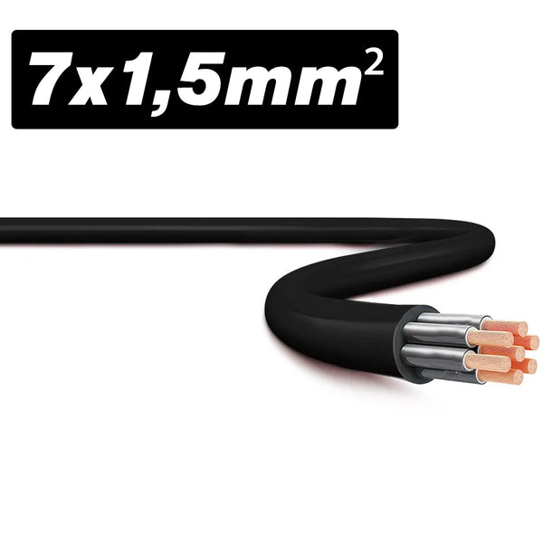 Cabo Controle 1KV 70 Graus Celsius PVC 7x1,5mm Preto Induscabos