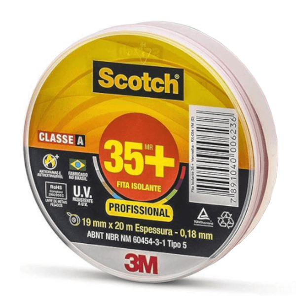 Fita Isolante 35+ Scotch Vermelha 19mm x 20M HB004482541 3M