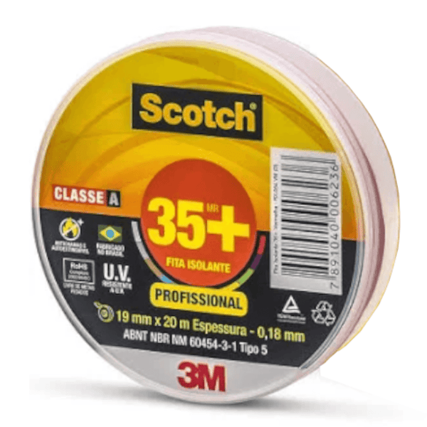 Fita Isolante 35+ Scotch Amarela 19mm x 20M HB004482491 3M