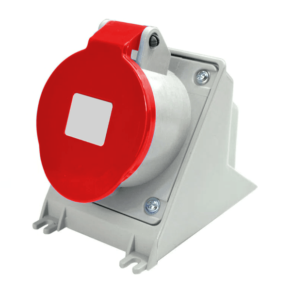 Tomada Industrial Não Metálica Sobrepor Fêmea Tripolar Terra 16A 380/440V Vermelha N4006 Steck