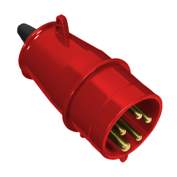 Plugue Energia Industrial Macho Poliamida Tripolar+Neutro+Terra 32A 380/440V Vermelho N5276 Steck