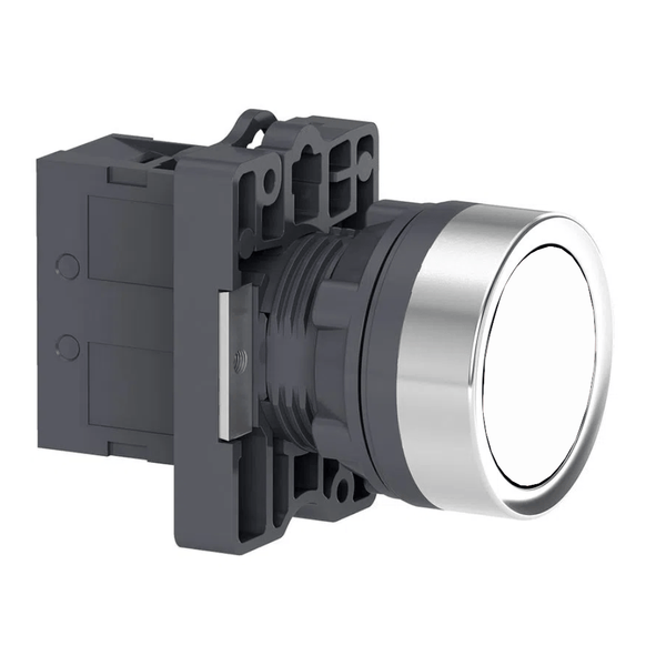 Botão Iluminado Redondo Plástico Branco 22mm 24VCA XA2EW31B1 Schneider