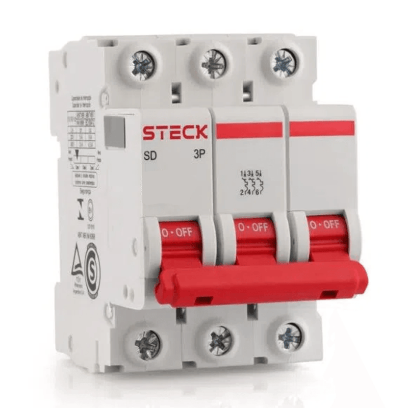 Disjuntor Tripolar 50A Mini 3KA 230/400VCA C SDD63C50 Steck