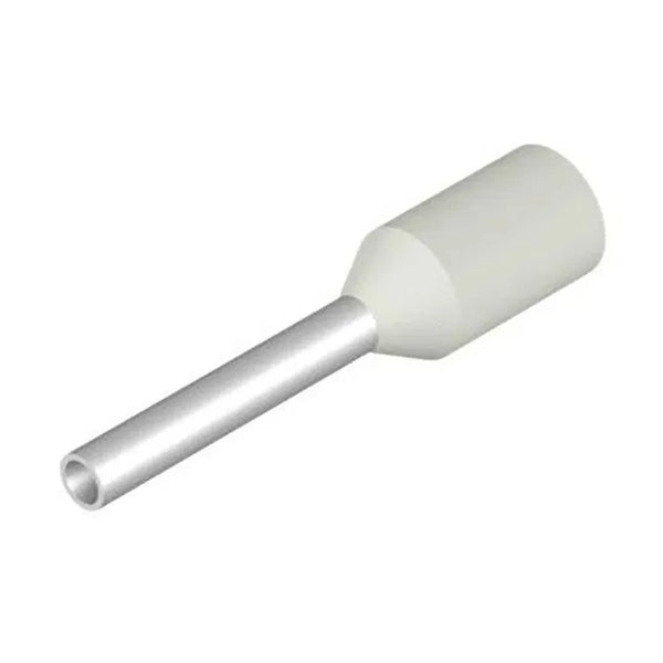 Terminal Elétrico Tubular Simples (Ilhos) Pre-Isolado 0,5mm2 Branco H0,5/14D - Conexel