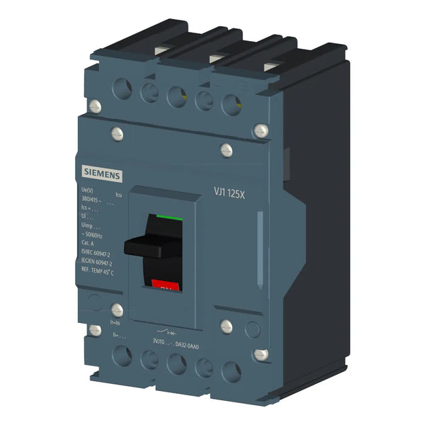 Disjuntor Caixa Moldada Tripolar 415V 100A 10Ka 3Vj10 3VJ10100DA320AA0 Siemens