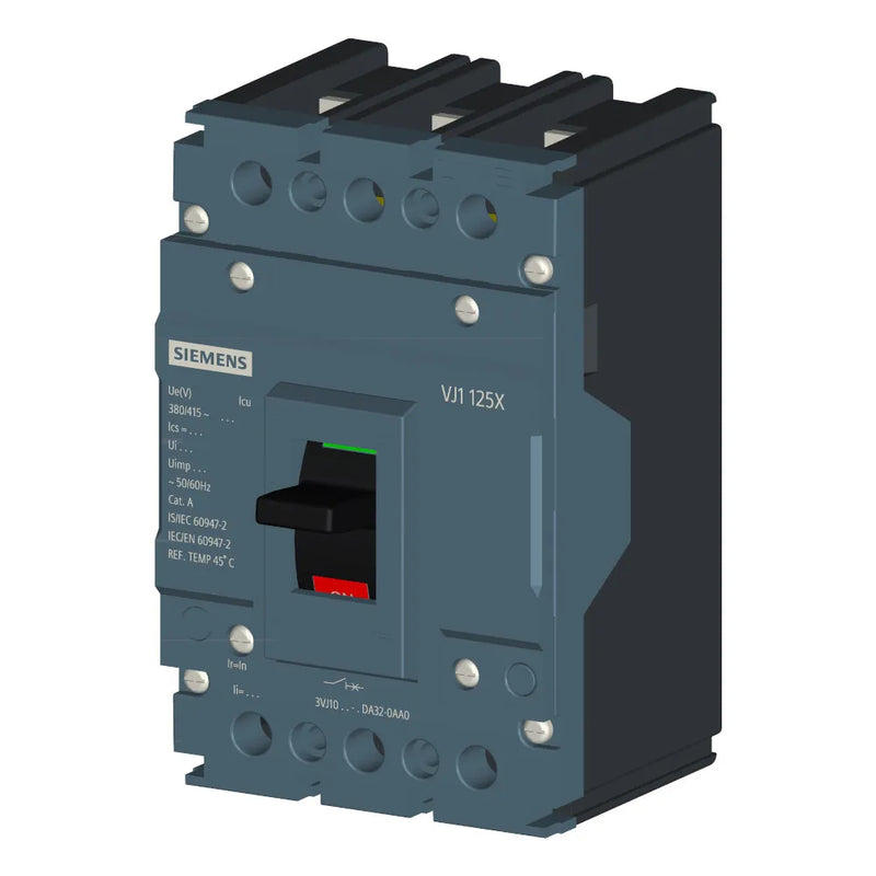 Disjuntor Caixa Moldada Tripolar 415V 100A 10Ka 3Vj10 3VJ10100DA320AA0 Siemens