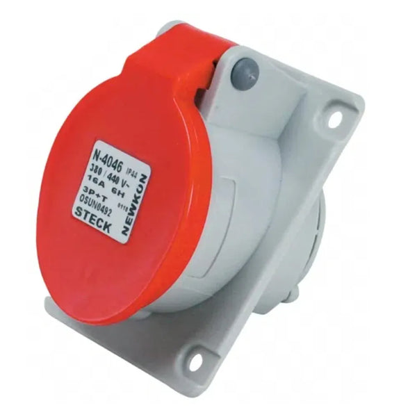 Tomada Embutir Fêmea 3 Polos + Terra 32A 440V Vermelho IP44 N4246 Steck