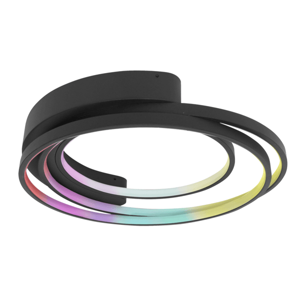 7019061- Luminaria_7019061-2  Sob encomenda  Imagens meramente ilustrativas  ☆ ☆ ☆ ☆ ☆ Luminária Led Smart Design Plafon 32W Rgbw Sobrepor Black 7019061 Ledvance